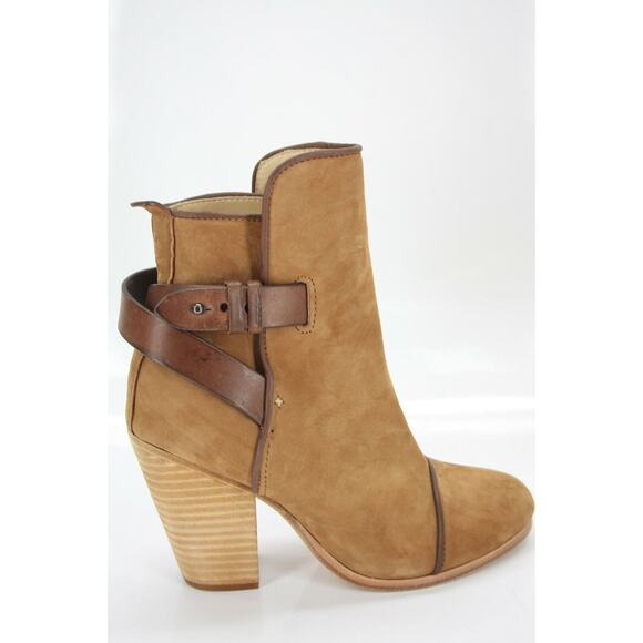 Rag & Bone Brown Suede Kinsey Cap Toe Ankle Boots Size 35 New Heels Women's Sz - Picture 1 of 12